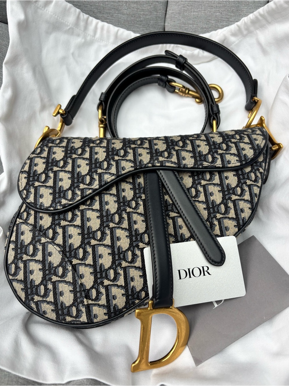 ‼️ Warning For Lucky people only 🍀
Dior Blue Monogram Saddle Bag with Strap